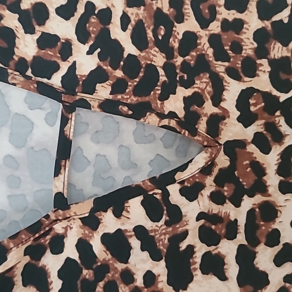 Animal Print Bodysuit Top Leopard Print Brown Black Stretch like New Size 0XL - Picture 3 of 14
